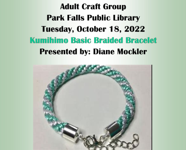 Adult Craft Night: Kumihimo Braided Bracelet, Oct 18